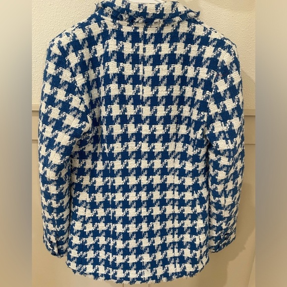Steve Madden Blazer Blue and White Houndstooth Size Small - Picture 10 of 10